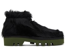 Black & Green Calf-Hair Boots
