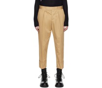 Beige Rolled Trousers