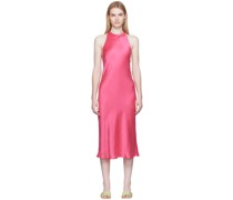 Pink Silk Midi Dress