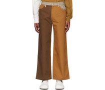 SSENSE Exclusive Orange & Brown Wide-Leg Jeans