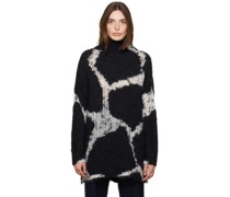 Black & White Mock Neck Sweater