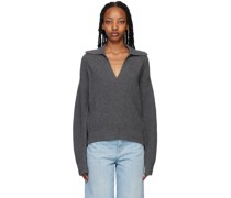 Gray Split Sleeve Sweater