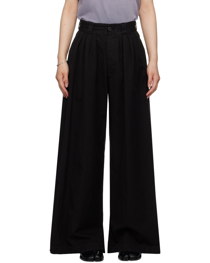 Maison Margiela Damen Black Pleated Trousers Maison Margiela Damen Black Pleated Trousers