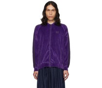 Purple Embroidered Track Jacket
