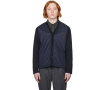 Navy Paneled Cardigan