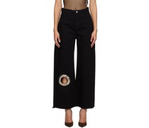 Black Big Eyelet Jeans