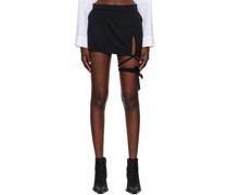 Black Strap Mini Skirt