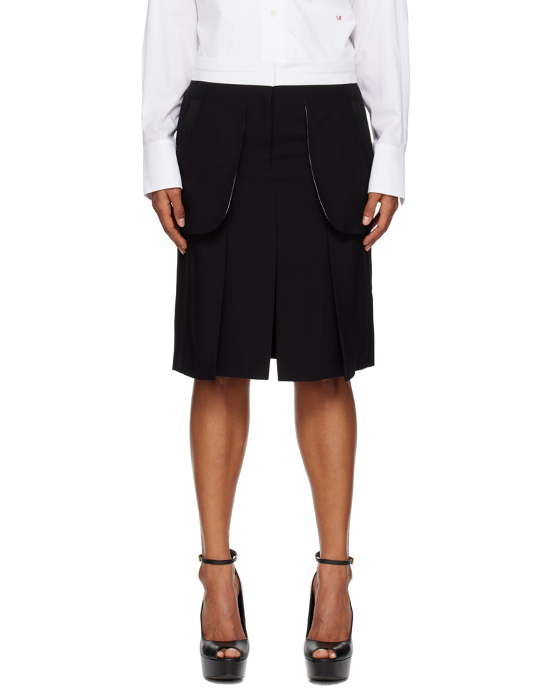 Victoria Beckham Damen Black Inside Out Midi Skirt