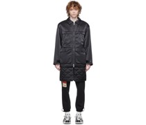 Black Padded Collar Coat