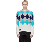 7 Moncler FRGMT Hiroshi Fujiwara Blue & Gray Sweater
