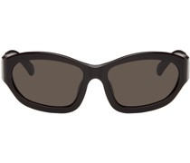 Brown Linda Farrow Edition Goggle Sunglasses