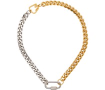 Silver & Gold Curb Chain Necklace