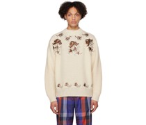 Off-White Flower Embroidery Sweater