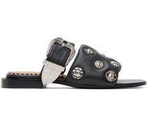 Black Pin-Buckle Sandals