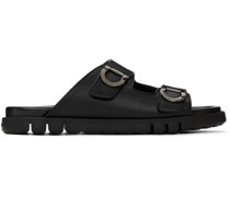 Black Double-Strap Sandals