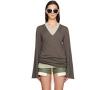 Taupe V-Neck Sweater