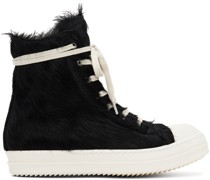 Black Fur Sneakers