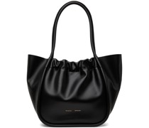 Black Large Ruched Tote