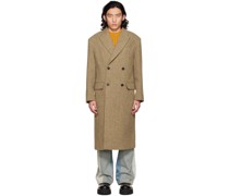 SSENSE Exclusive Beige Double-Breasted Coat