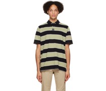 Green & Black Retro Soft Stripe Polo