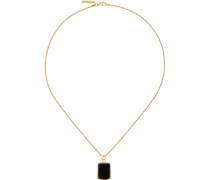 Gold Rectangle Pendant Necklace