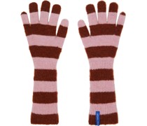 Pink & Burgundy Patum Gloves
