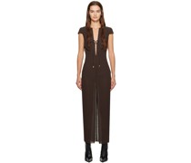 Brown Seer Maxi Dress