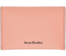 Pink Folded Leather Card Holder