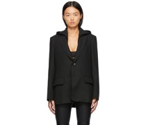 Black Hooded Tailored Blazer