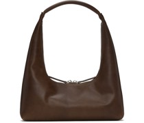Brown Integrated Strap Shoulder Bag
