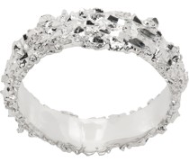 SSENSE Exclusive Silver Thin Pebbled VC007 Ring