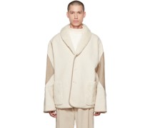 Beige Sherpa Fleece Reversible Coat