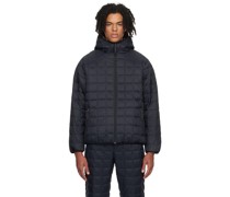 Black Zip Reversible Down Hoodie