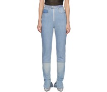 Blue Slit Bottom Jeans