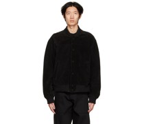 Black Paneled Leather Jacket