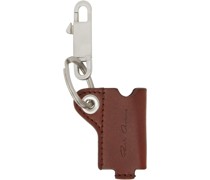 Burgundy & Silver Mini Lighter Holder Keychain