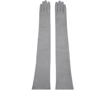 Gray Nappa Long Gloves