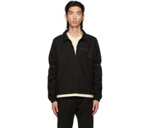 Black Knit Zip-Up Jacket