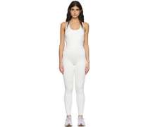 White Stretch Italian Scuba Jumpsuit