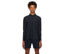 Navy Tennis Long Sleeve Polo