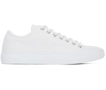 White Canvas Low Sneakers