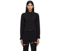 Black Lace-Up Shirt
