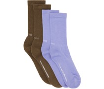 Two-Pack Brown & Purple Socks