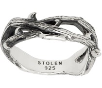 Silver Twisted Thorn Band Ring