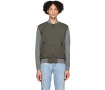 Khaki Paneled Bomber Jacket