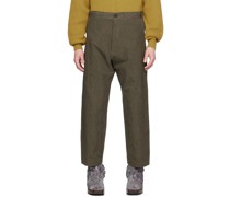 Khaki O-Project Elasticized Trousers
