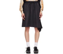 Black Striped Midi Skirt
