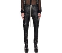 Black Bauhaus Leather Cargo Pants