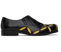 Black & Yellow Slashed Loafers