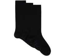 Three-Pack Black High Performance Socks